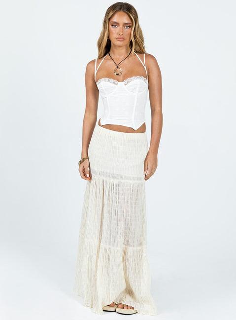 Luvan Lace Corset Top White Product Image