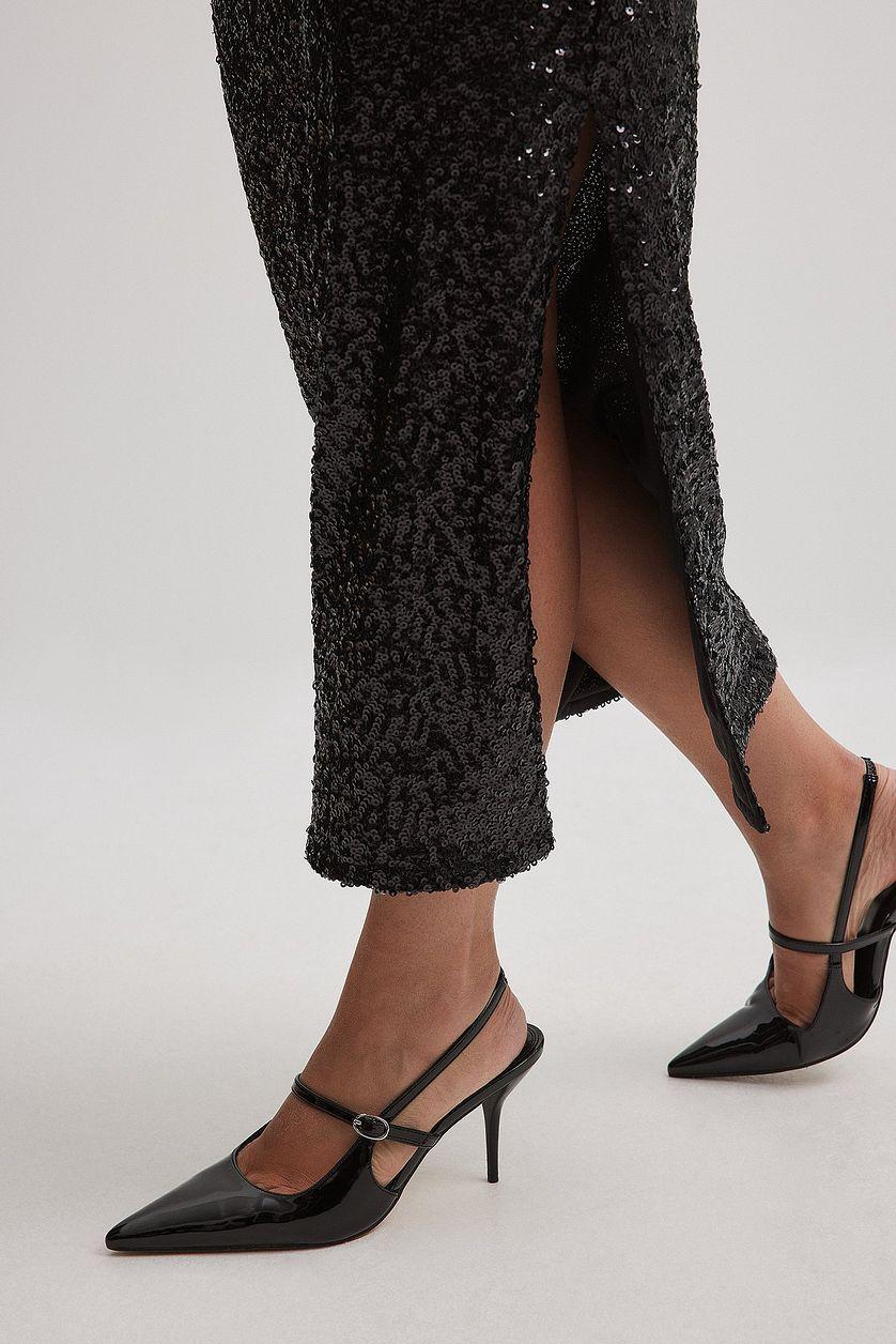 Slit Detail Sequin Midi Skirt Product Image