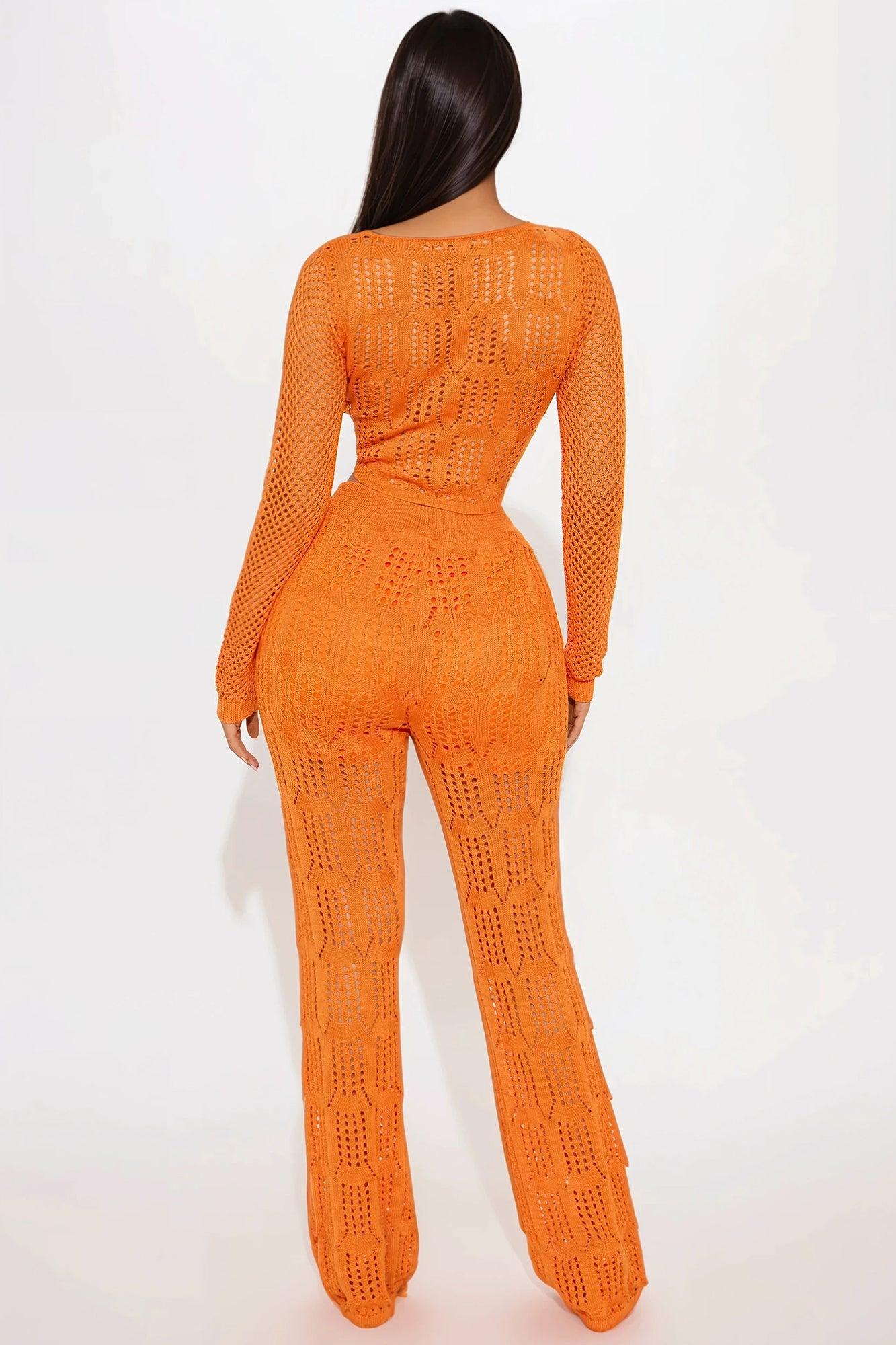 Zya Crochet Pant Set - Orange Product Image