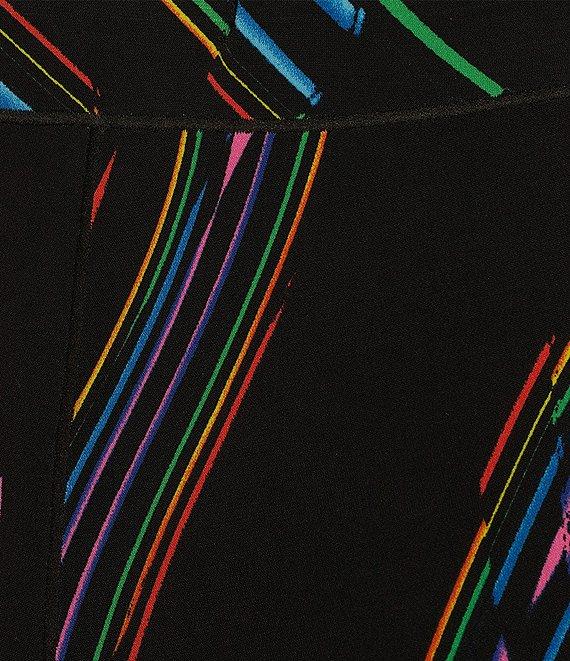 Eva Varro Knit Abstract Swirl Print High Waist Single Layered Pull-On Straight Pants Product Image