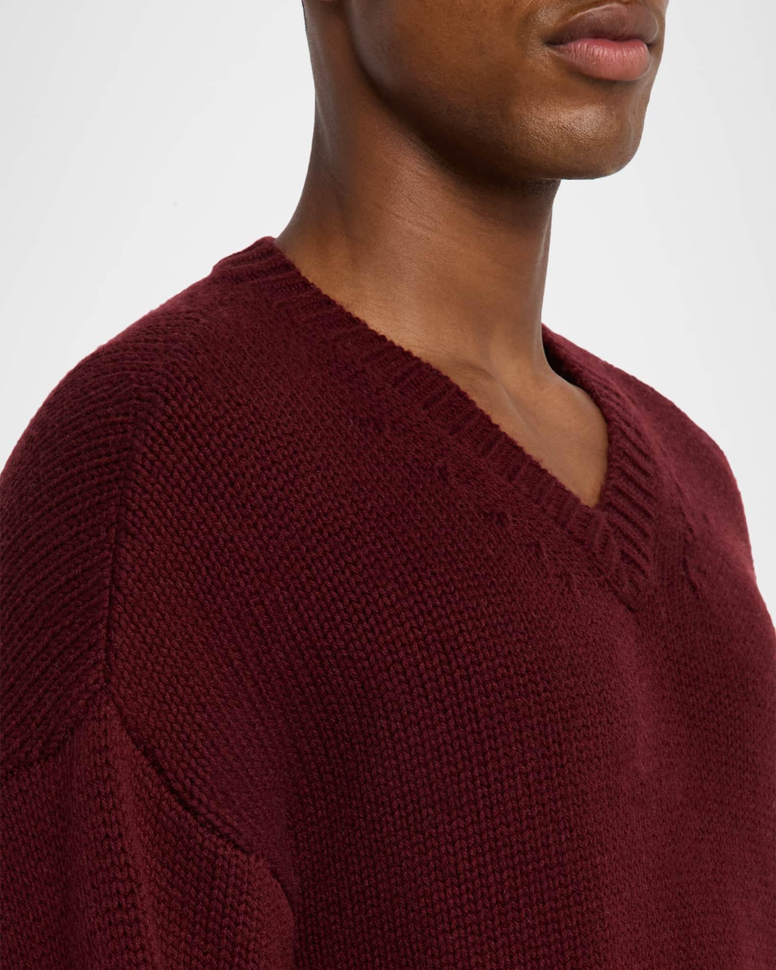 Men's Wool and Cashmere Knit V-Neck Sweater Product Image