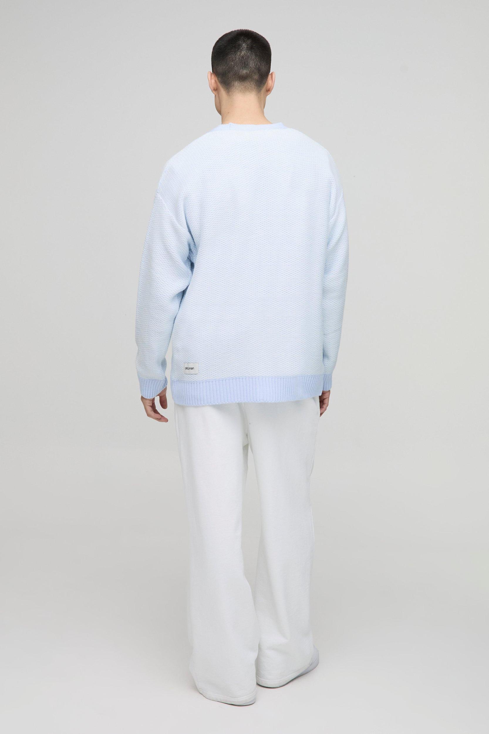 Oversized Reverse Jacquard Knitted Cardigan | boohooMAN USA Product Image