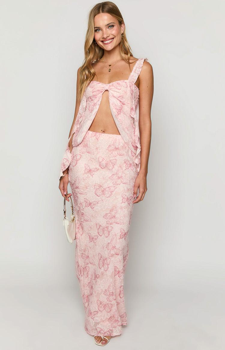 Caspian Pink Butterfly Chiffon Top Baby Product Image