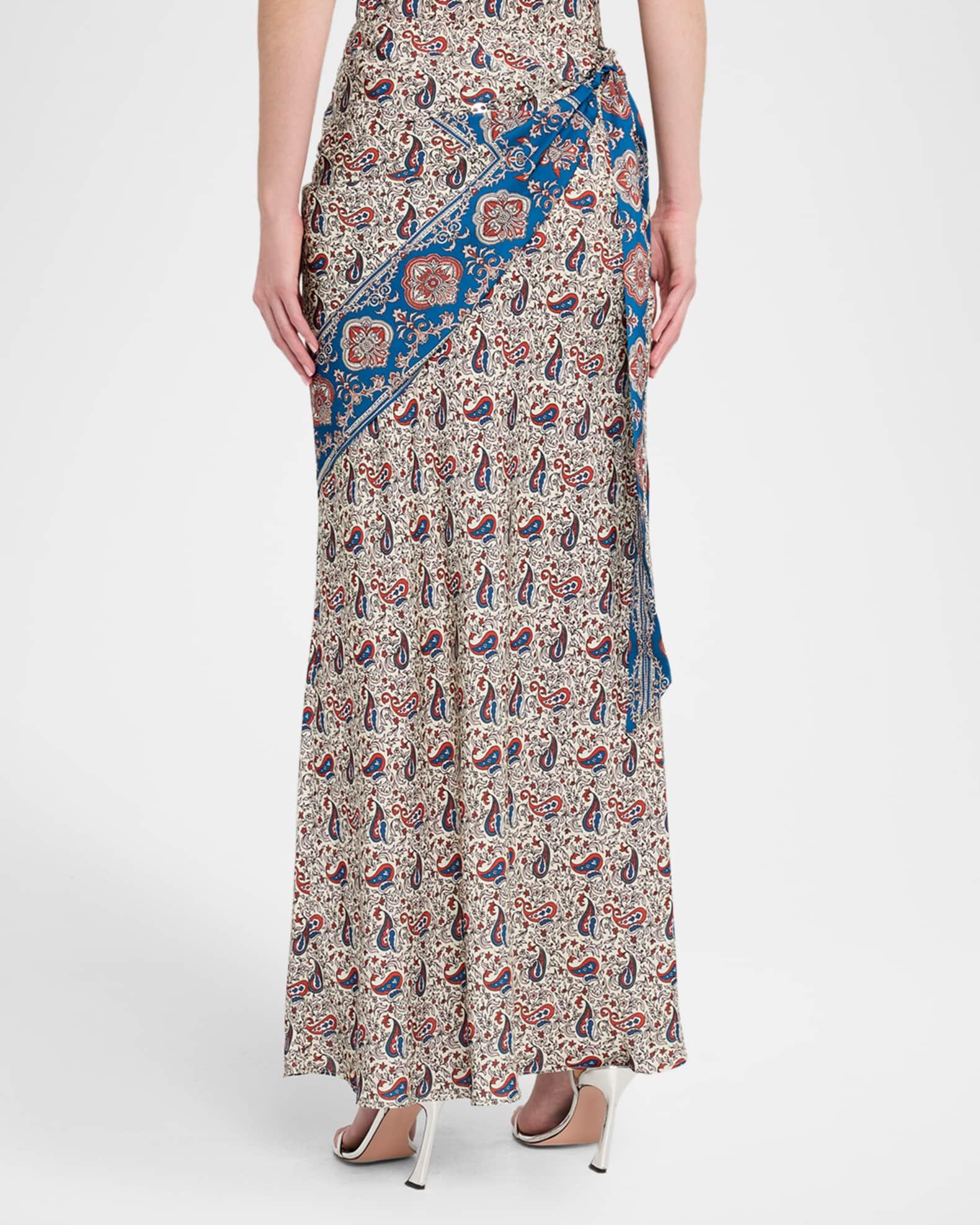 Paisley Scarf Wrap Maxi Skirt Product Image