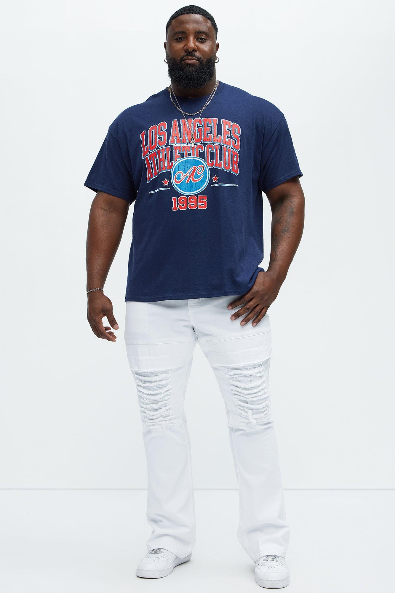 Reel It In Stacked Slim Flare Jeans - White Product Image
