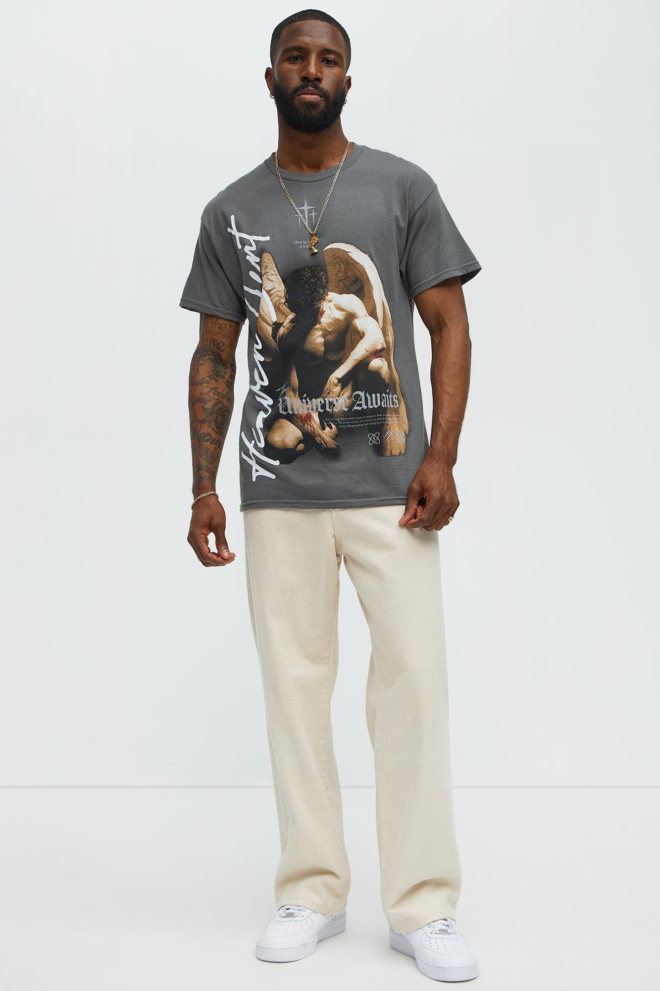 The Universe Awaits Short Sleeve Tee - Charcoal Male Product Image