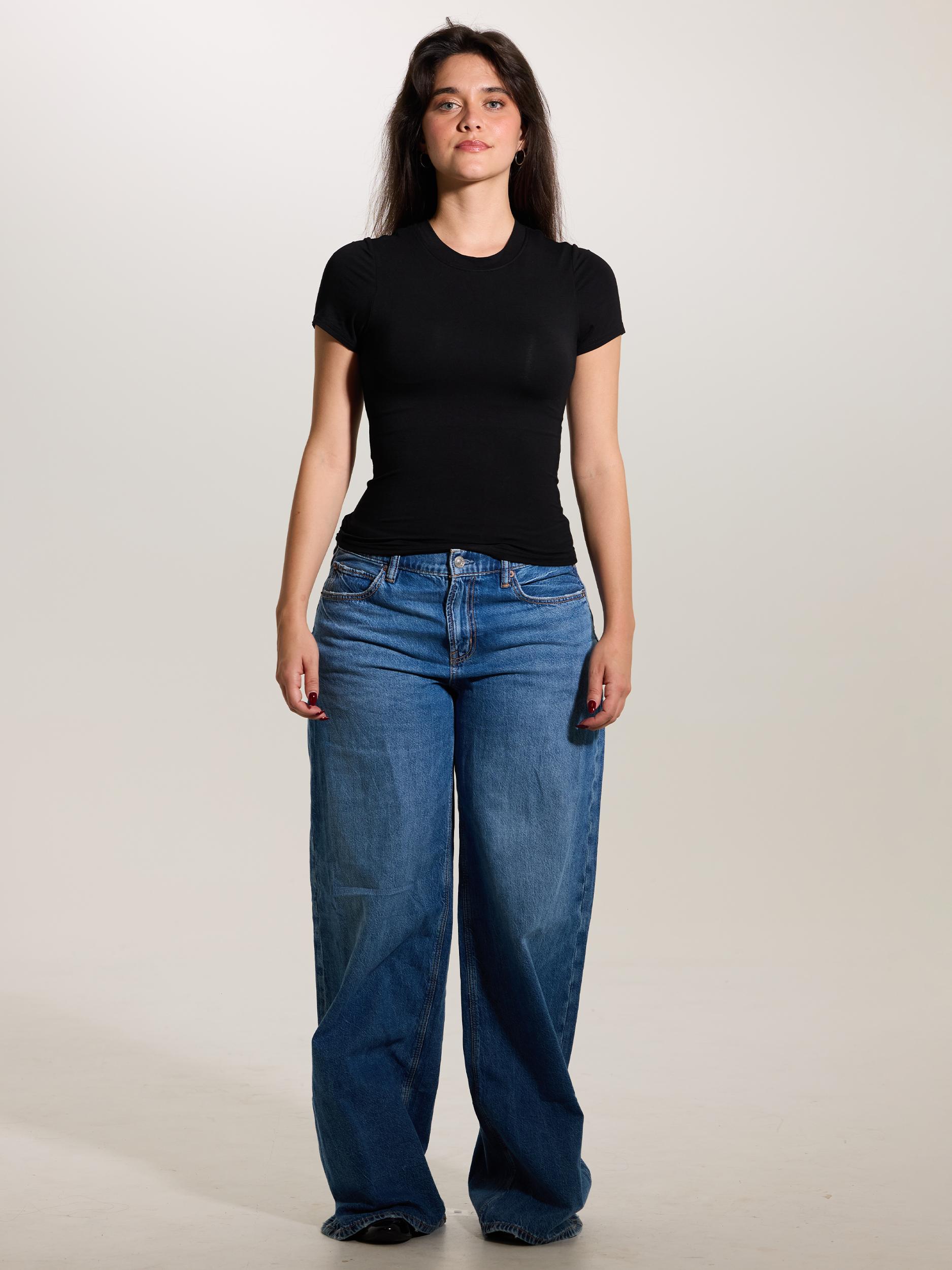 Solid Crew Neck Braless T-Shirt Product Image