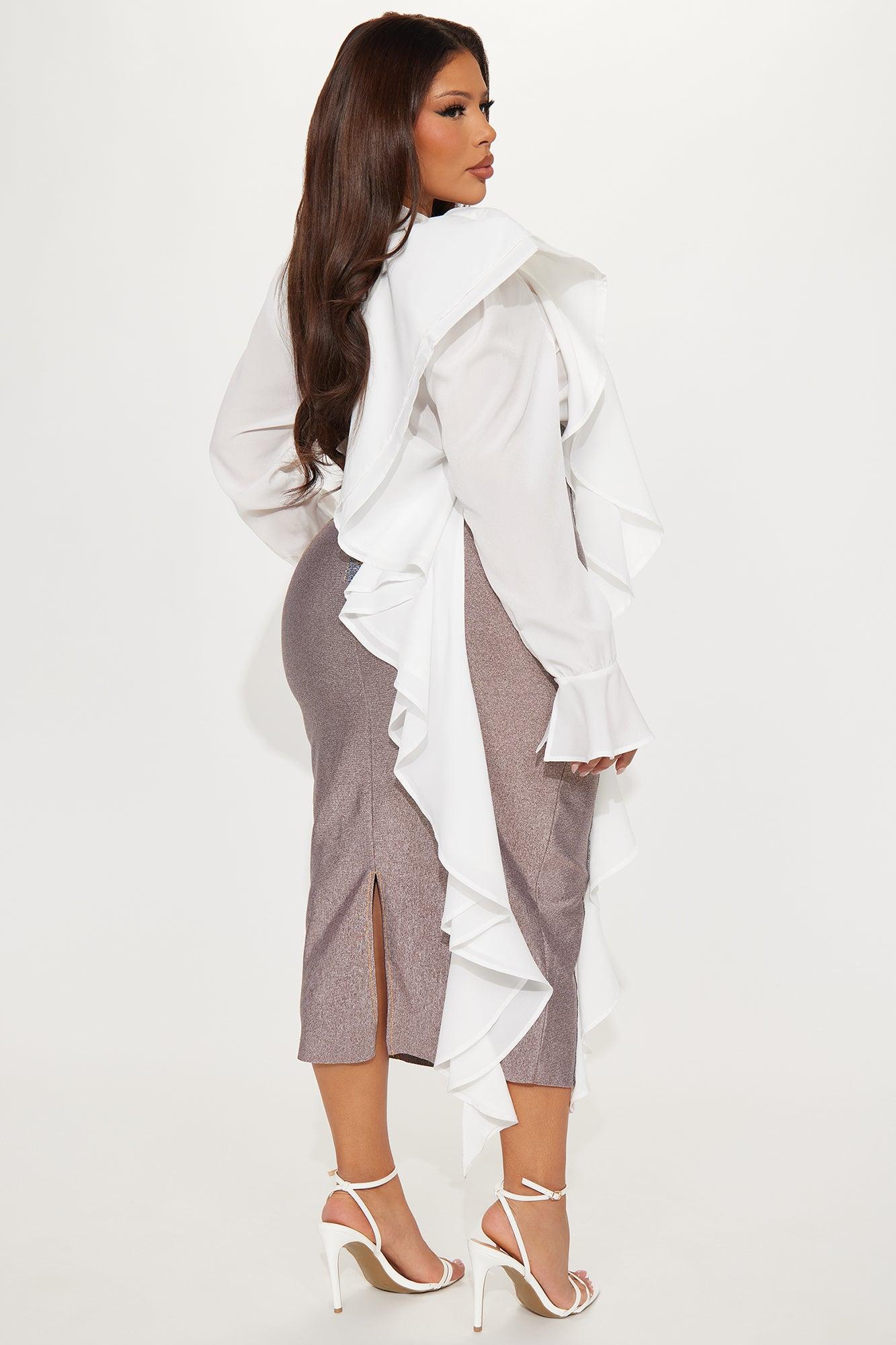 Eileen Bandage Shirt Midi Dress - Brown/combo Product Image