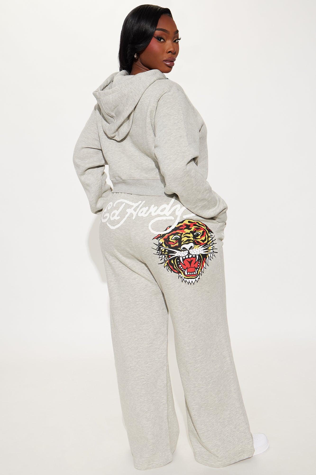 Ed Hardy Tiger Pant Set - Heather Grey Product Image