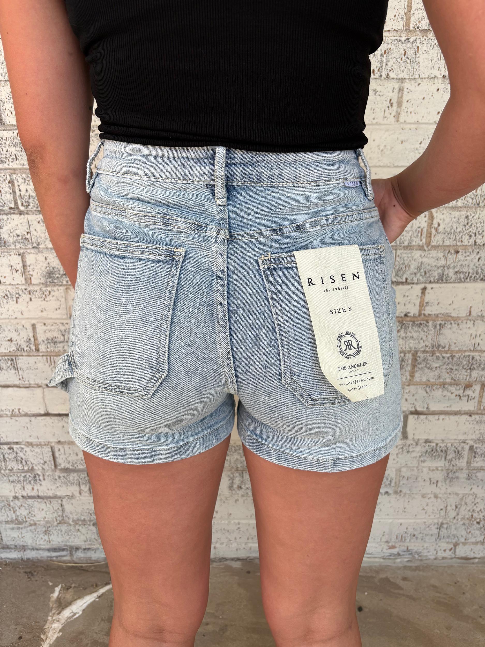 Risen High Rise Light Wash Shorts* Product Image