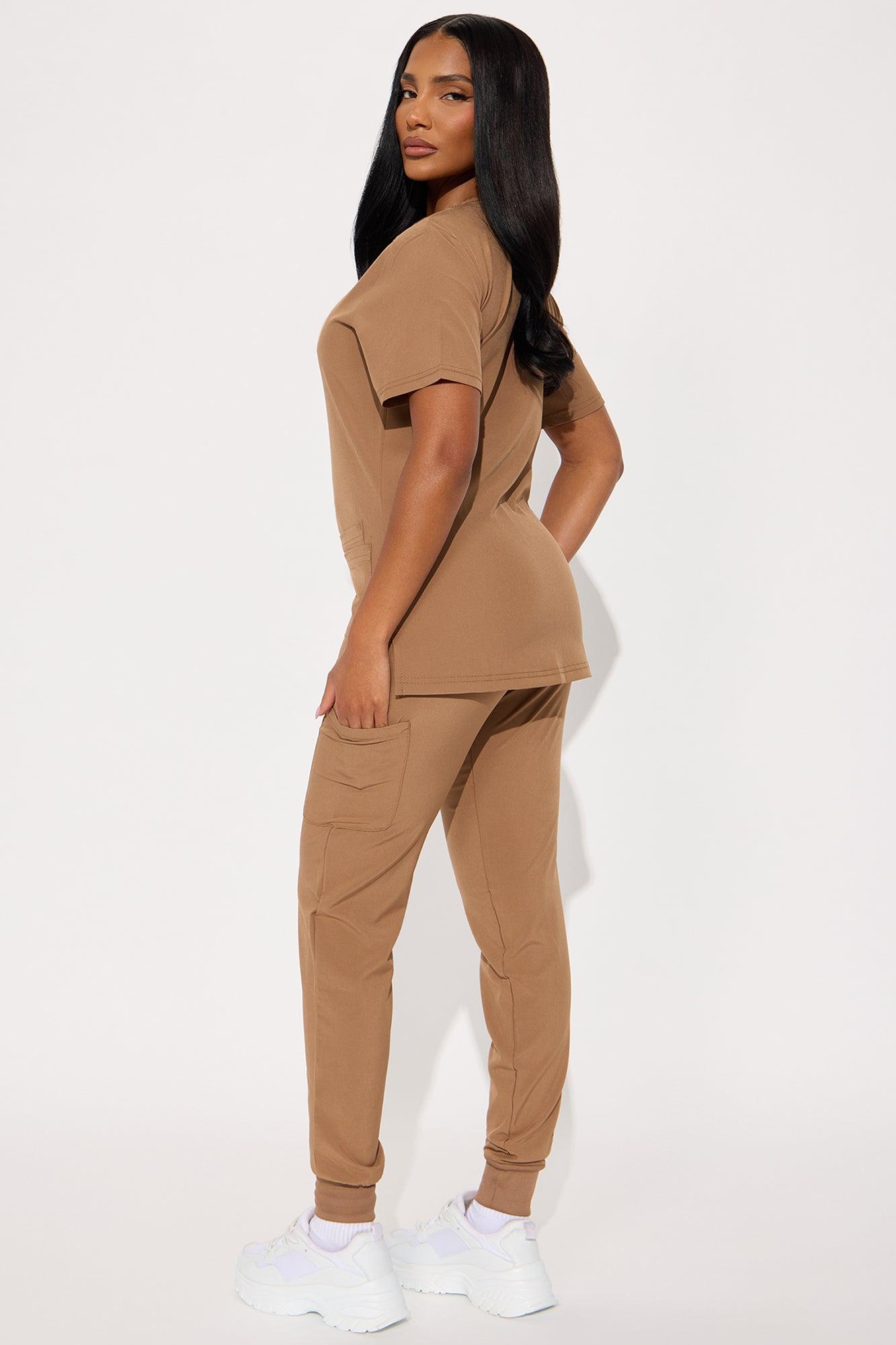 Daily Clock In 4 Way Stretch Uniform Scrub Jogger Set - Chocolate Product Image