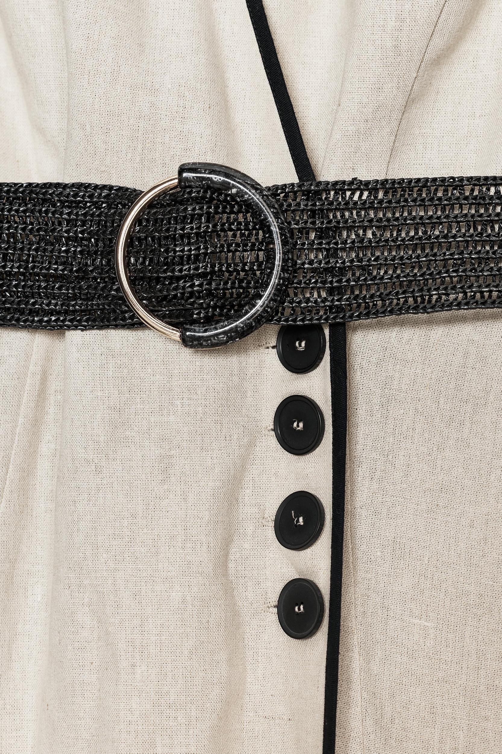 LINEN BELTED MIDI DRESS Product Image