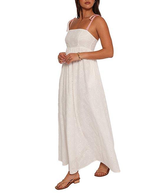 Petal & Pup Odessa Embroidery Square Neckline Sleeveless Empire Waistline Maxi Dress Product Image