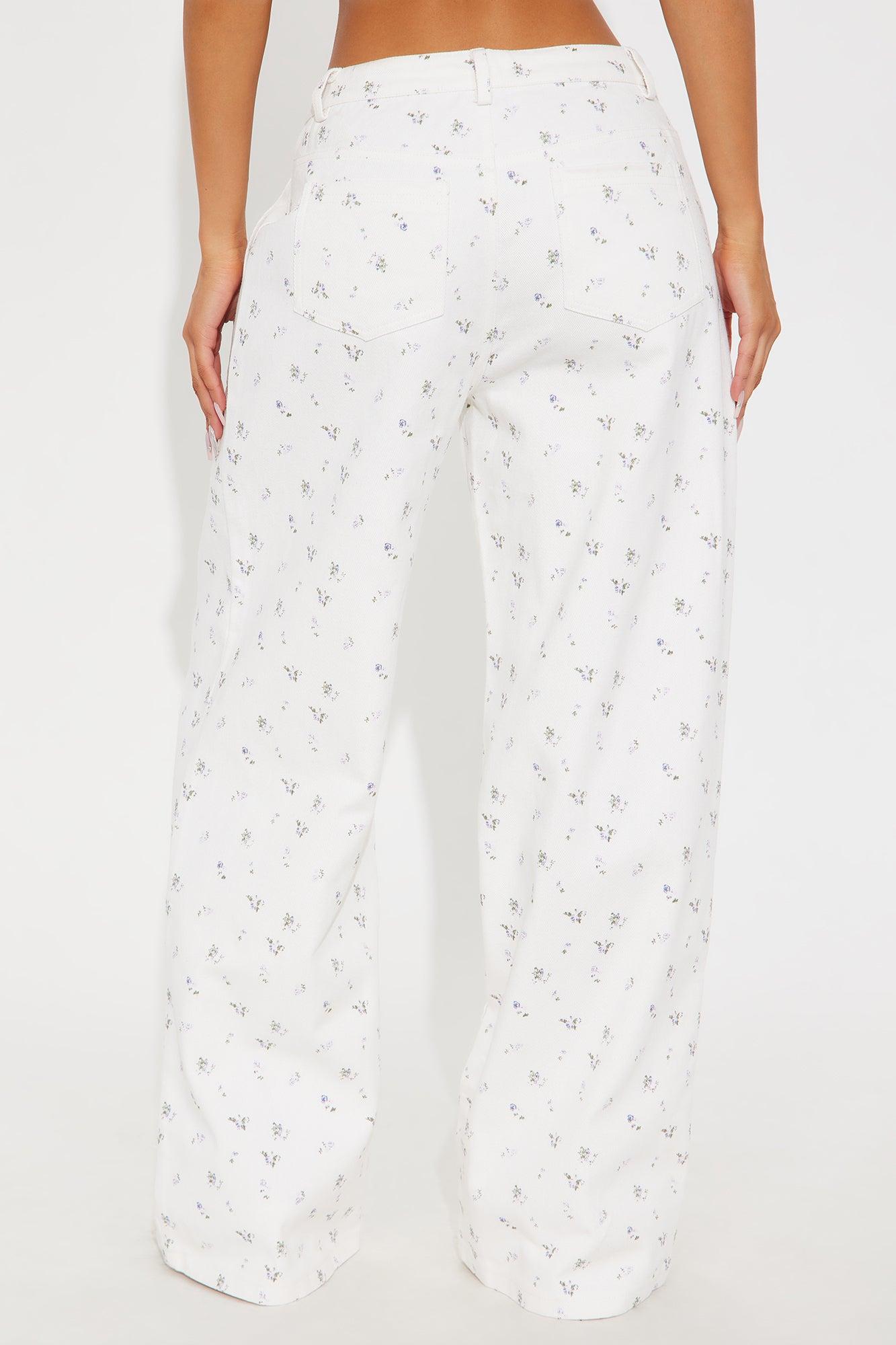 Fever Wide Leg Streetwear Pant - Off White Female Product Image