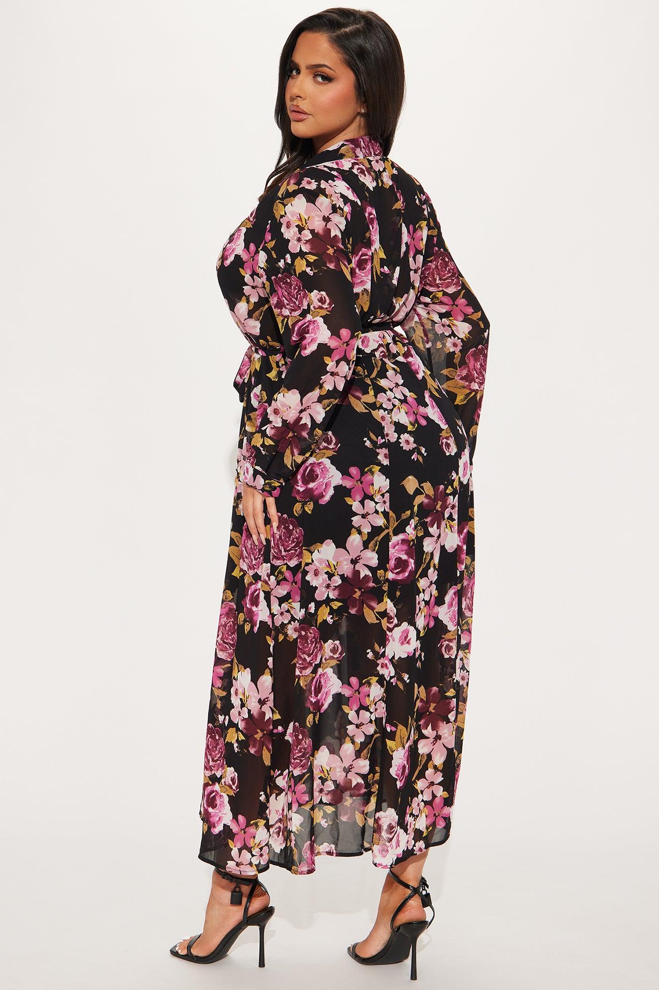 Amandla Floral Midi Shirt Dress - Black/combo Product Image