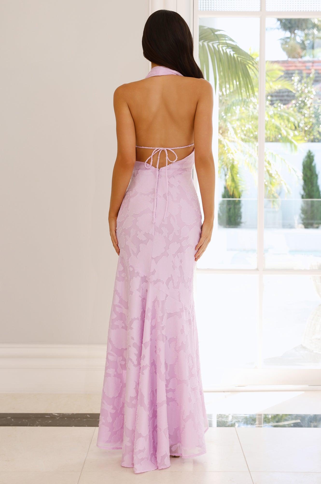 Garden Gems Halter Maxi Dress Lilac Product Image