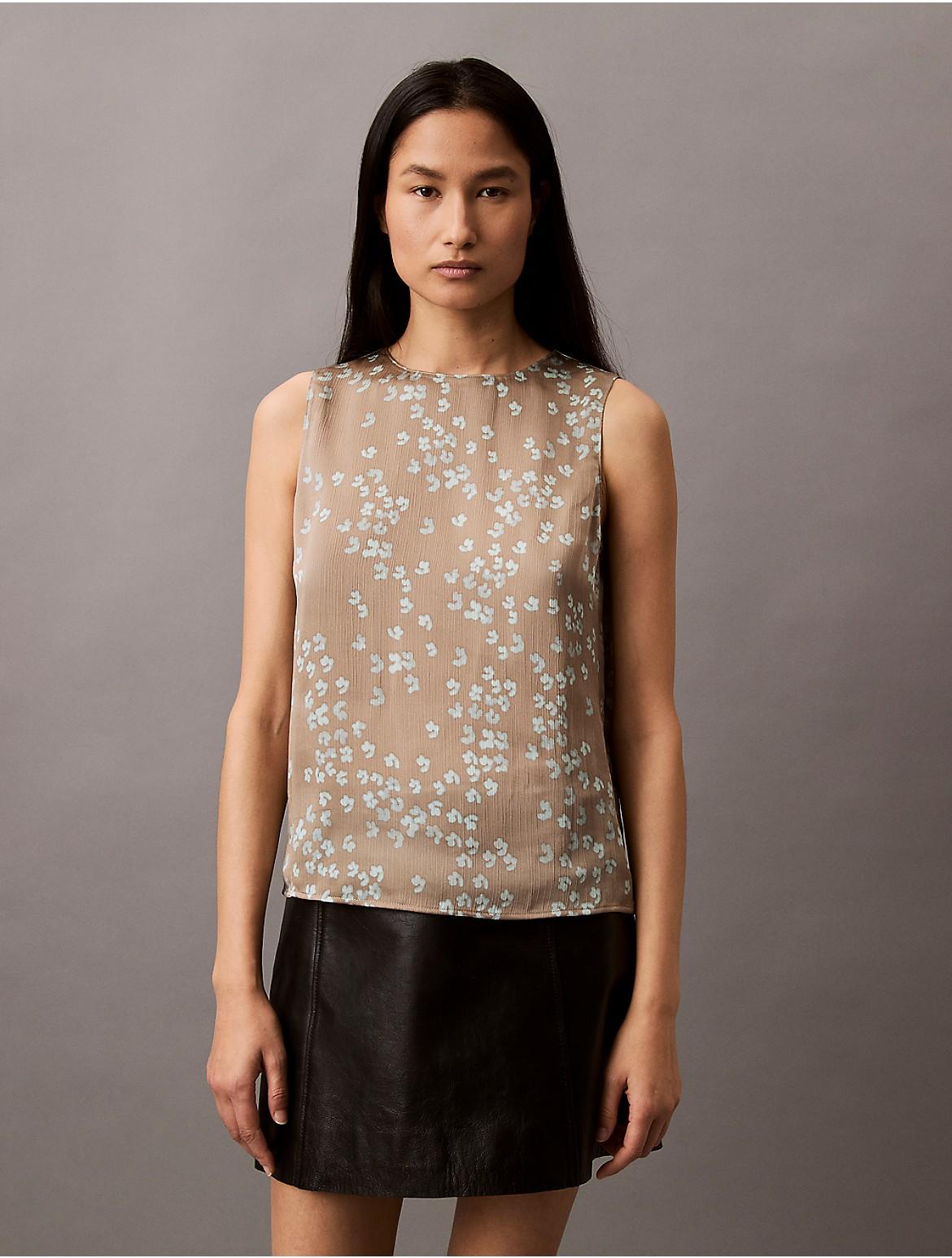 Calvin Klein Womens Satin Printed Tank Top - Neutral Product Image