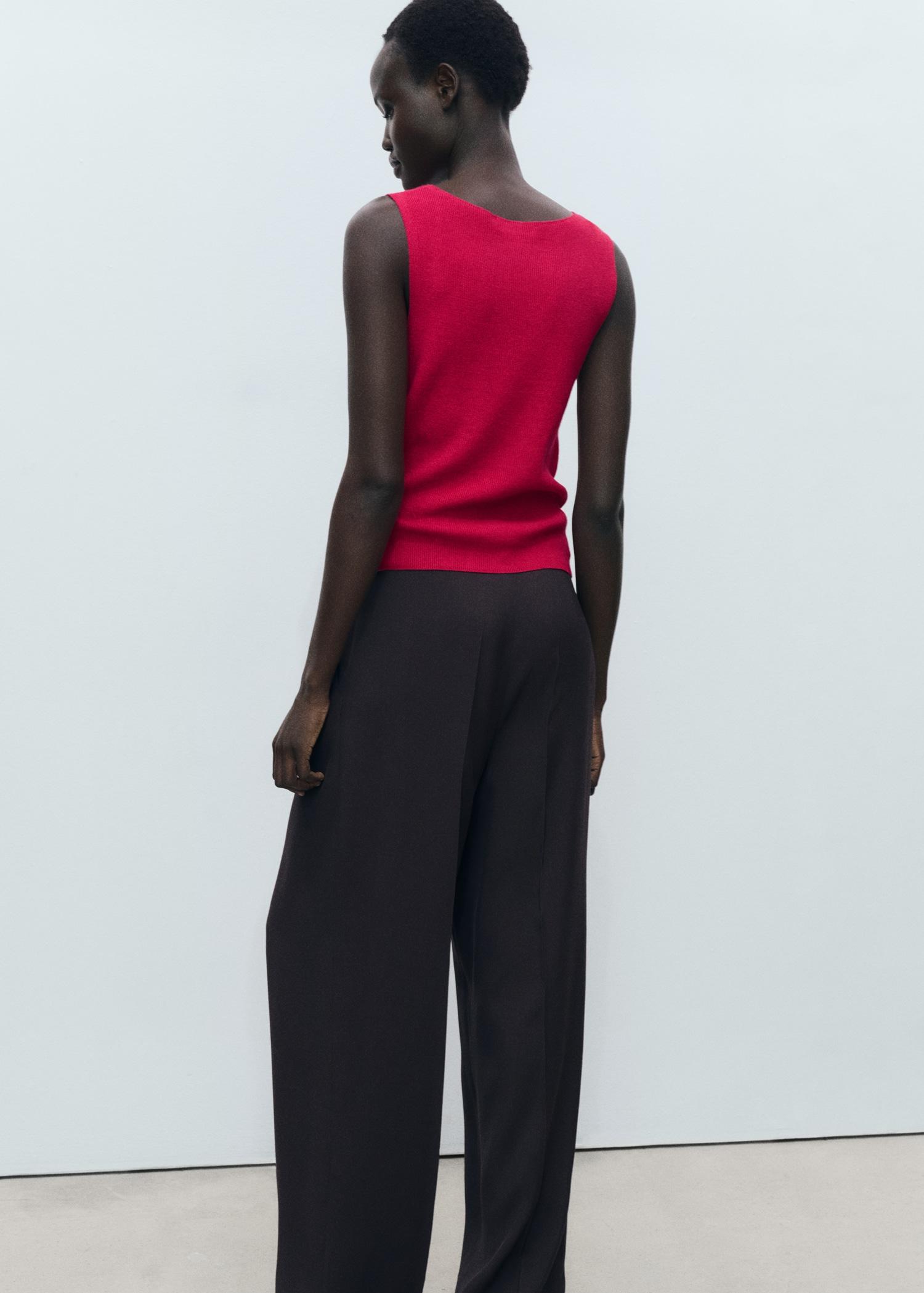 Fine ribbed knit top - Women | MANGO USA Product Image