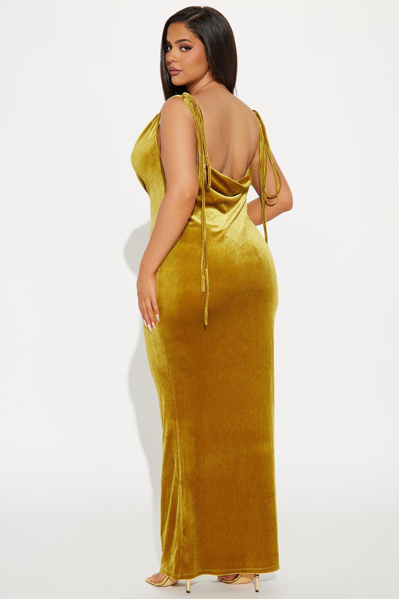 Bianca Velvet Maxi Dress - Chartreuse Product Image