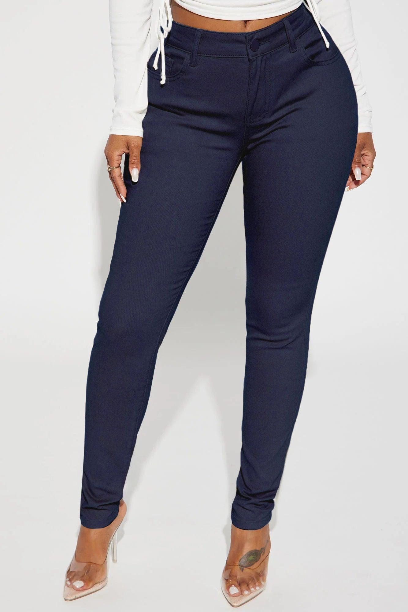 Skinny Uniform Pants - Navy Product Image