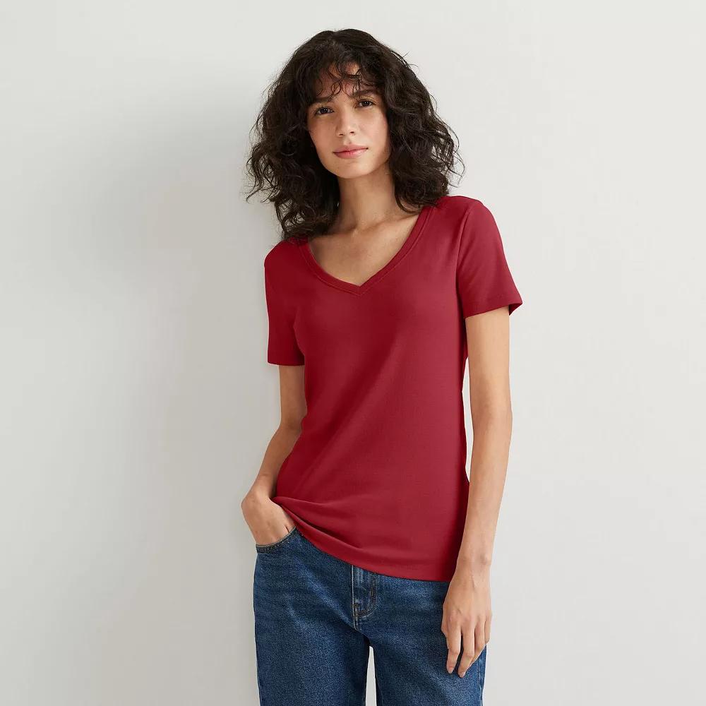 Women's Eddie Bauer Favorite Short-Sleeve V-Neck Tee,  Product Image