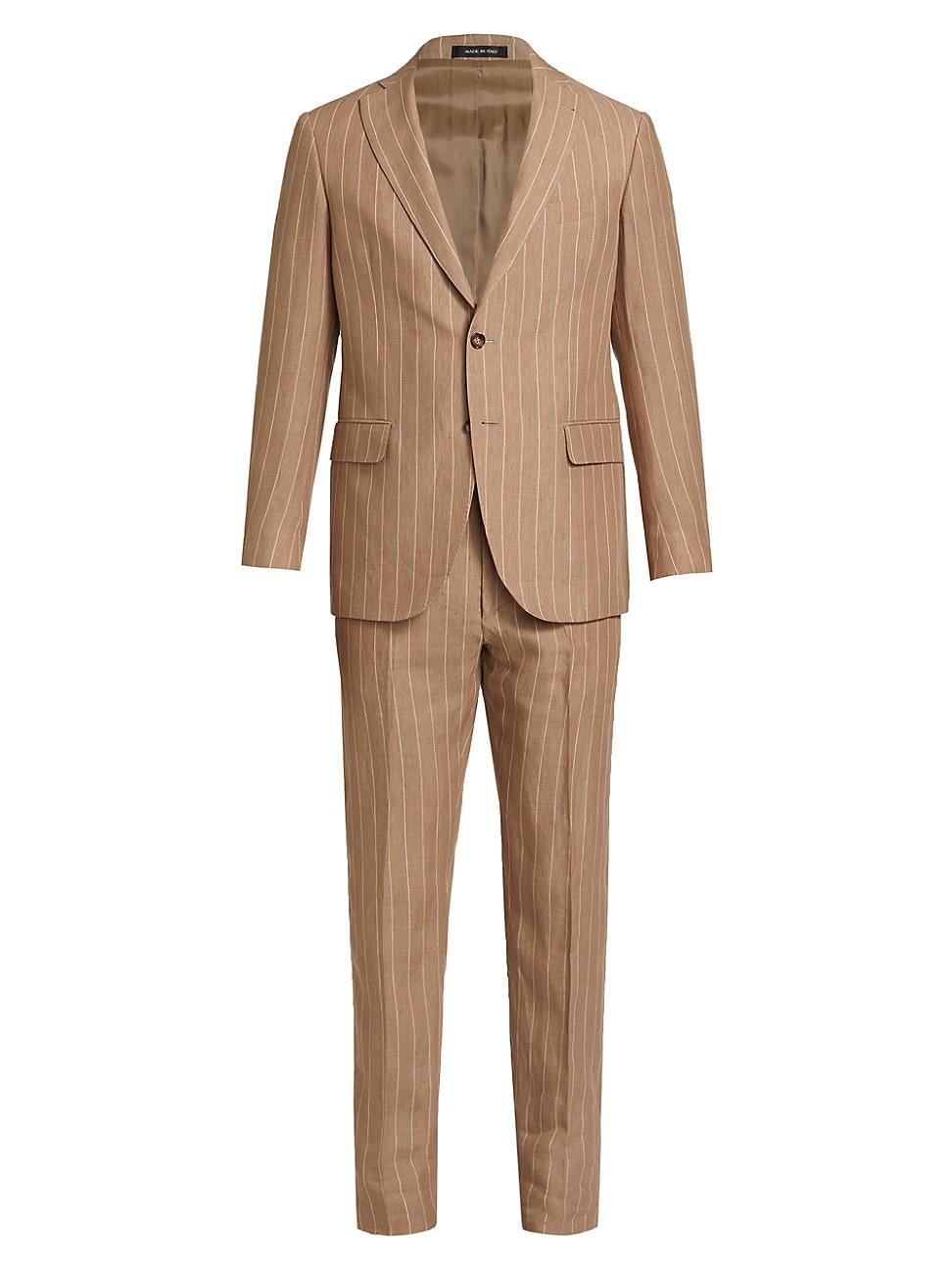 Mens COLLECTION Pinstriped Linen Suit Product Image