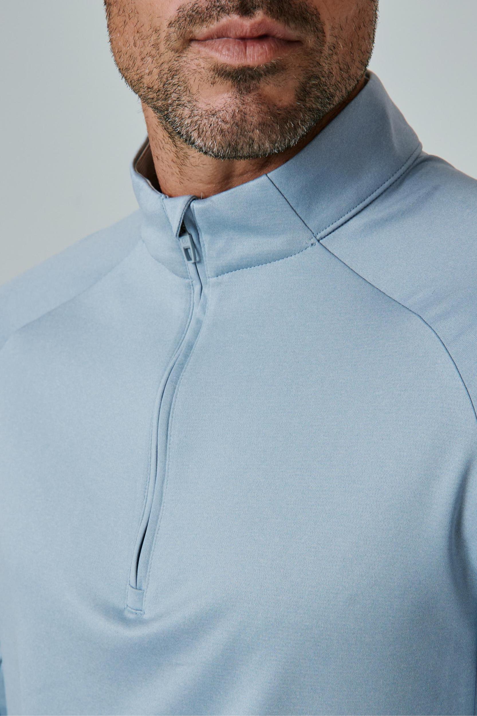 A Game Quarter Zip Pull Over - Light Blue Product Image