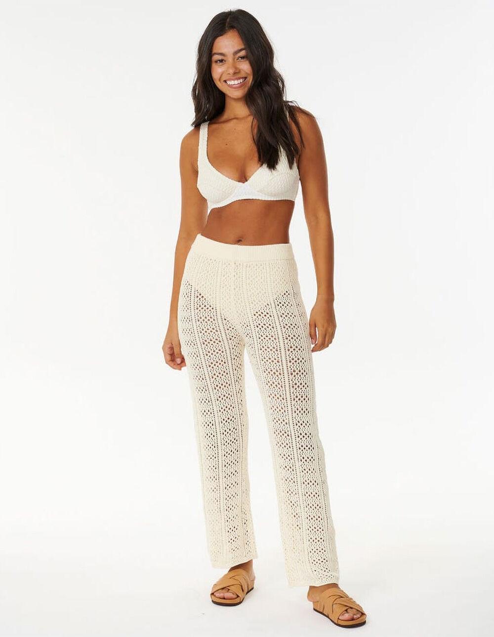 RIP CURL Pacific Dreams Womens Crochet Pants - OFF WHITE Product Image