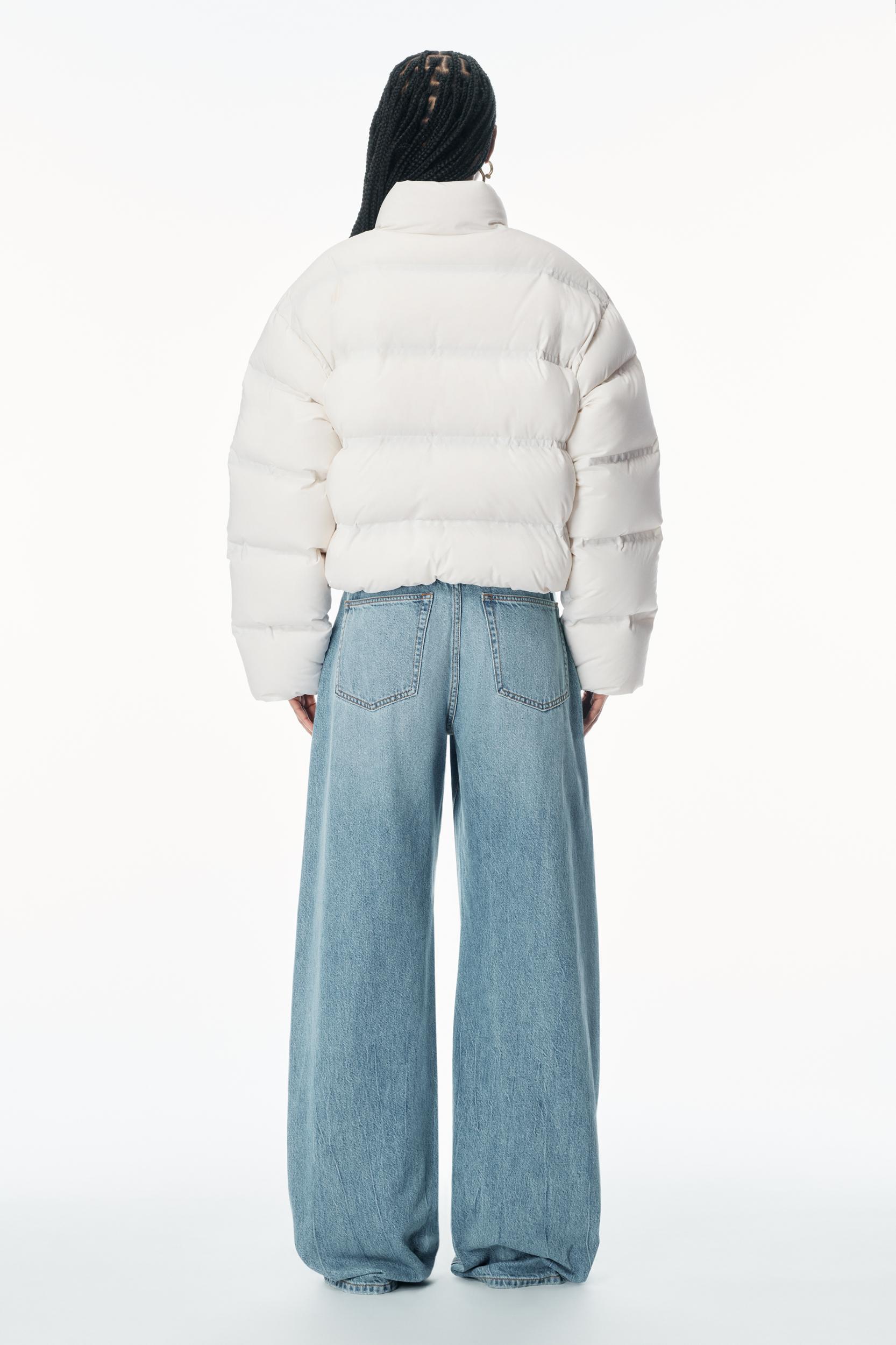 Cropped Puffer Coat With Reflective Logo Product Image