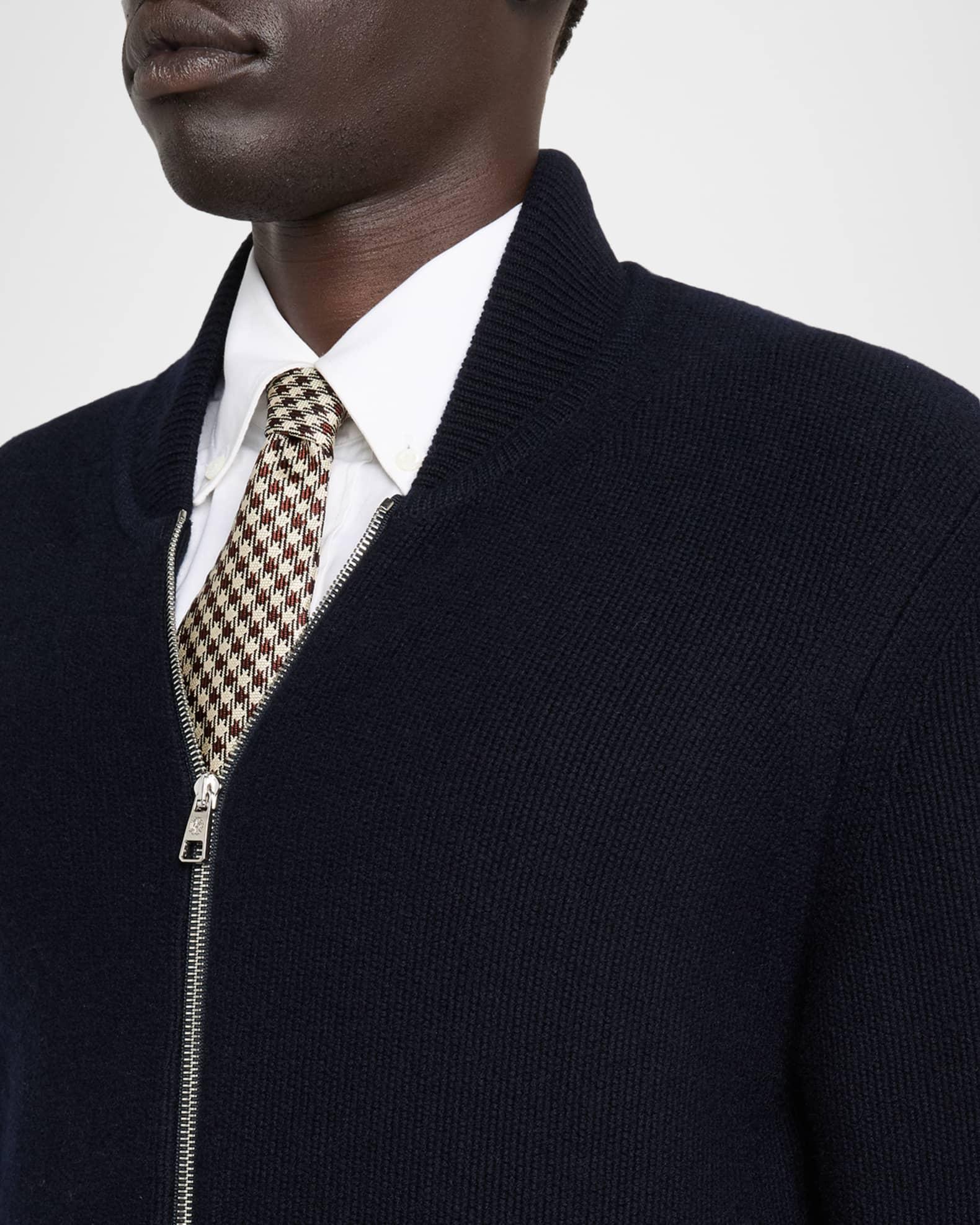 Men's Cotton and Cashmere Knit Full-Zip Bomber Sweater Product Image