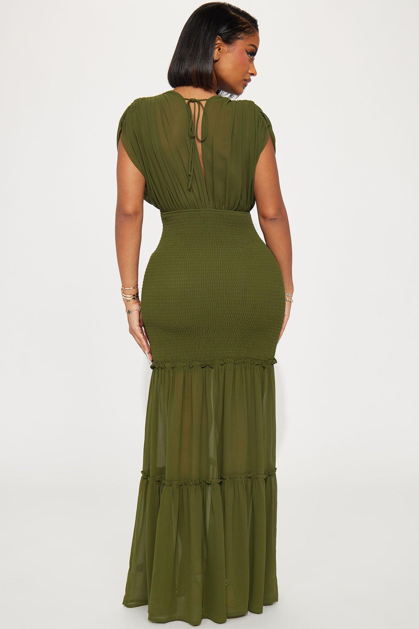 Sienna Chiffon Maxi Dress - Olive Product Image