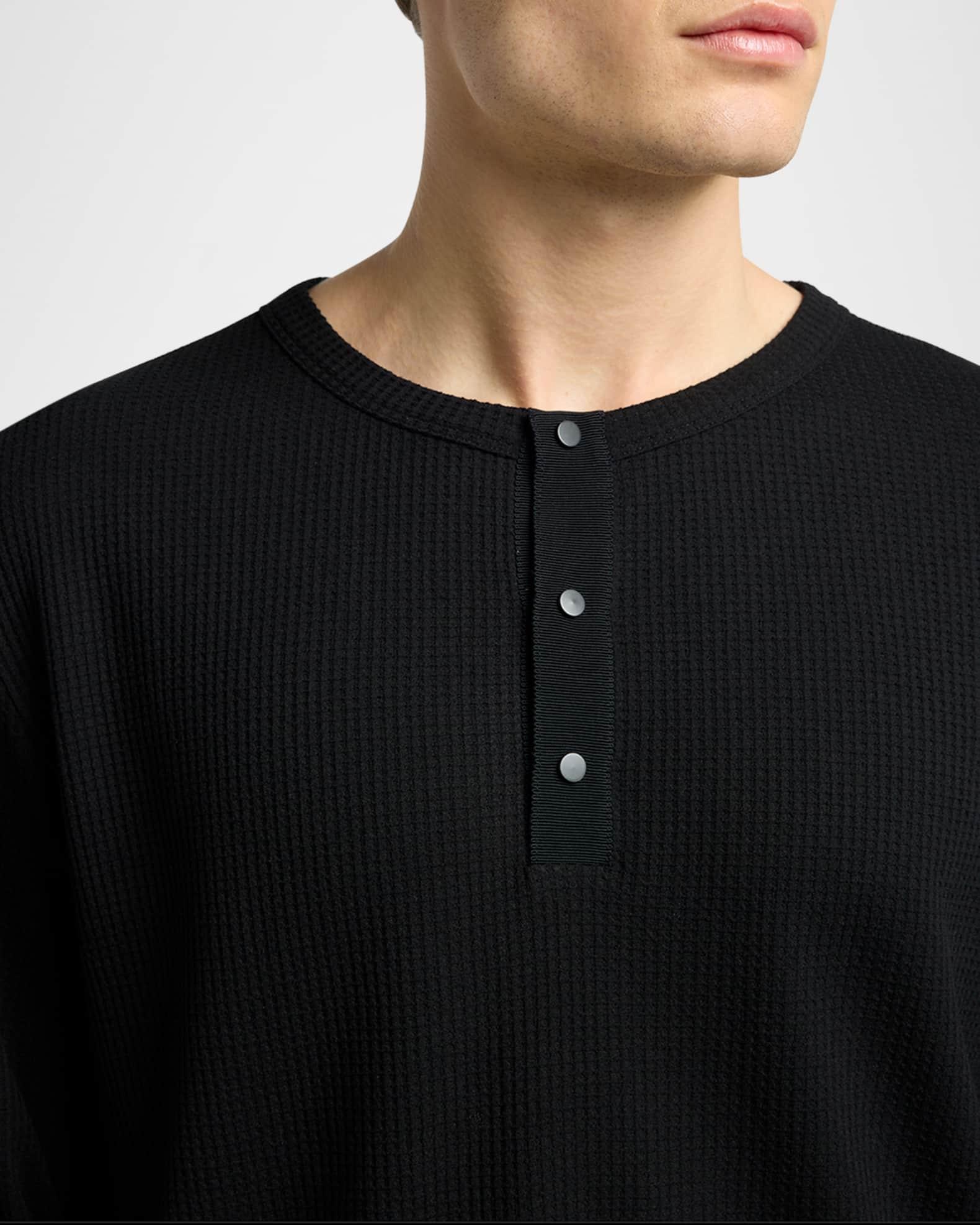 Men's Waffle Knit Long-Sleeve Henley T-Shirt Product Image