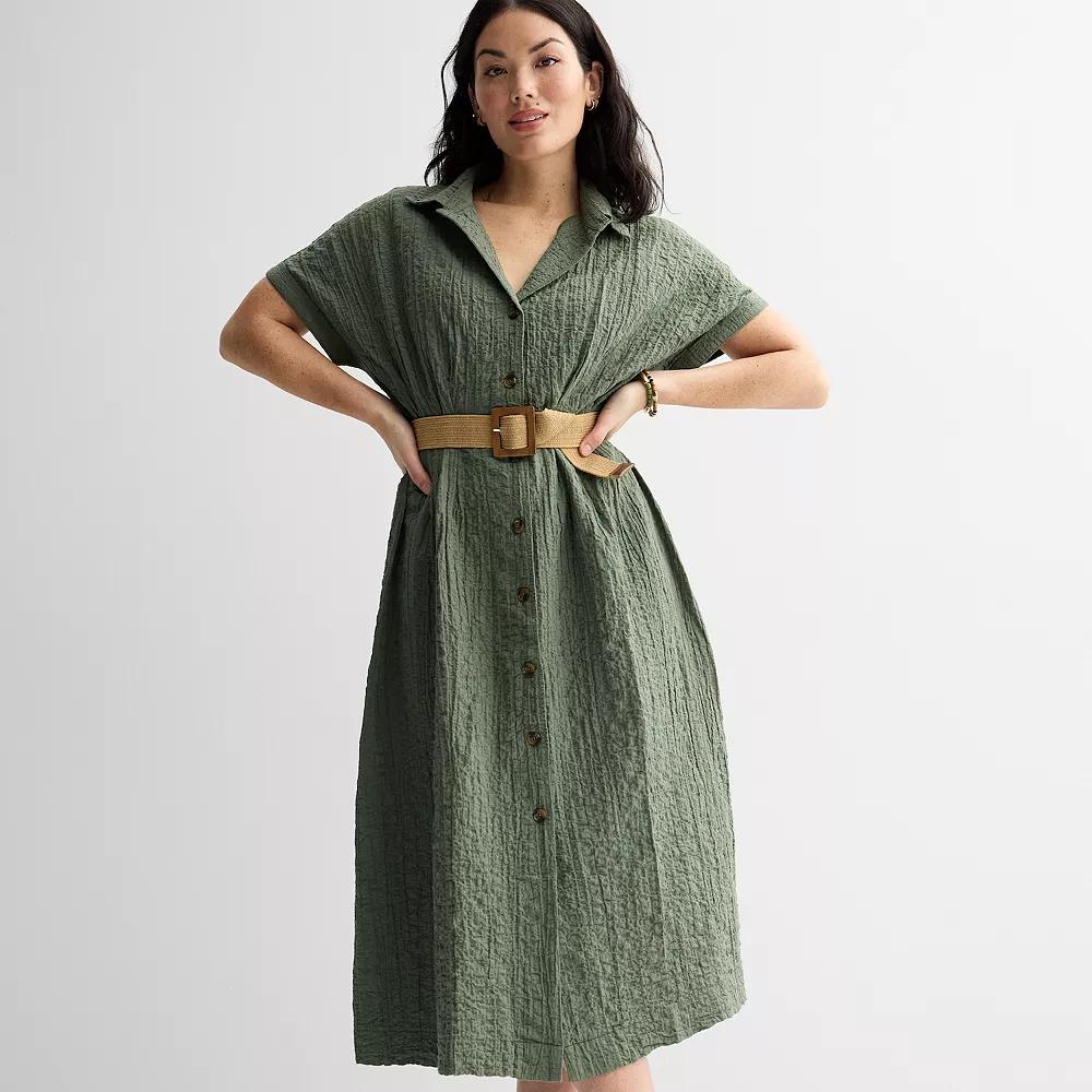 Petite Sonoma Goods For Life® Belted Dolman Sleeve Midi Dress, Women's, Size: Medium Petite, Manolo Green Product Image