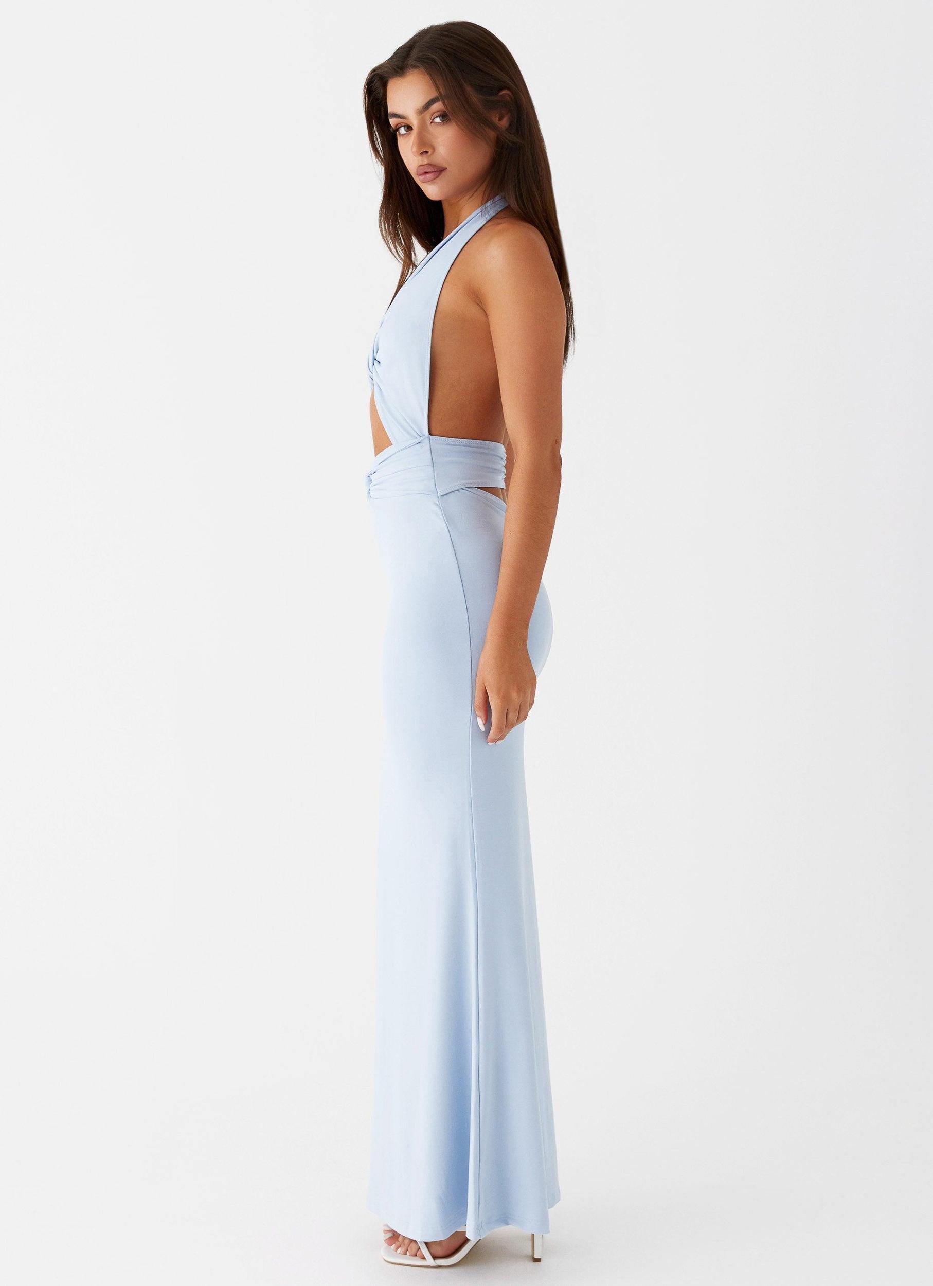 Carolina Twist Maxi Dress - Blue Product Image