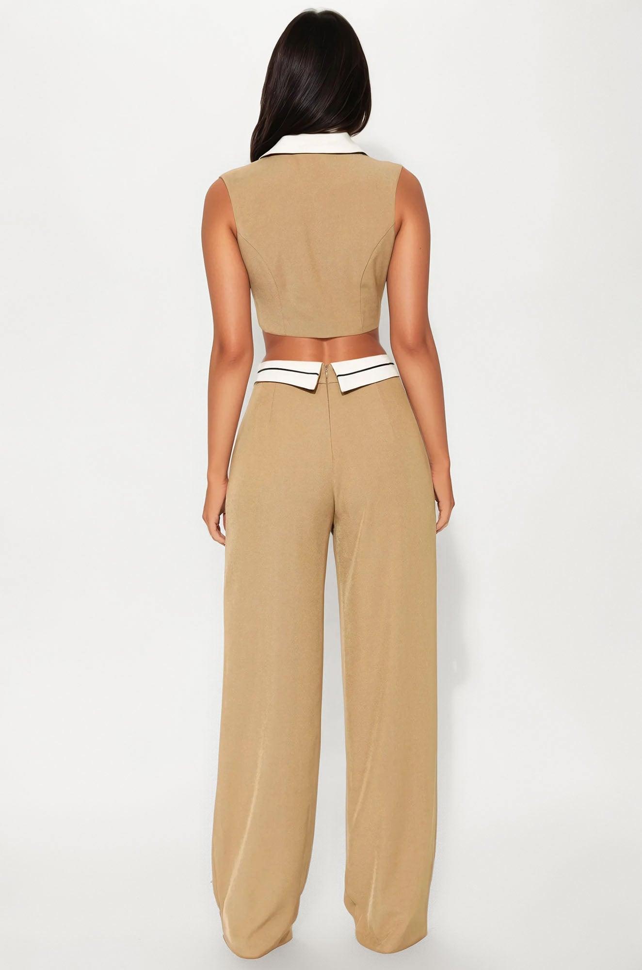 Layla Vest Pant Set - Taupe Female Product Image