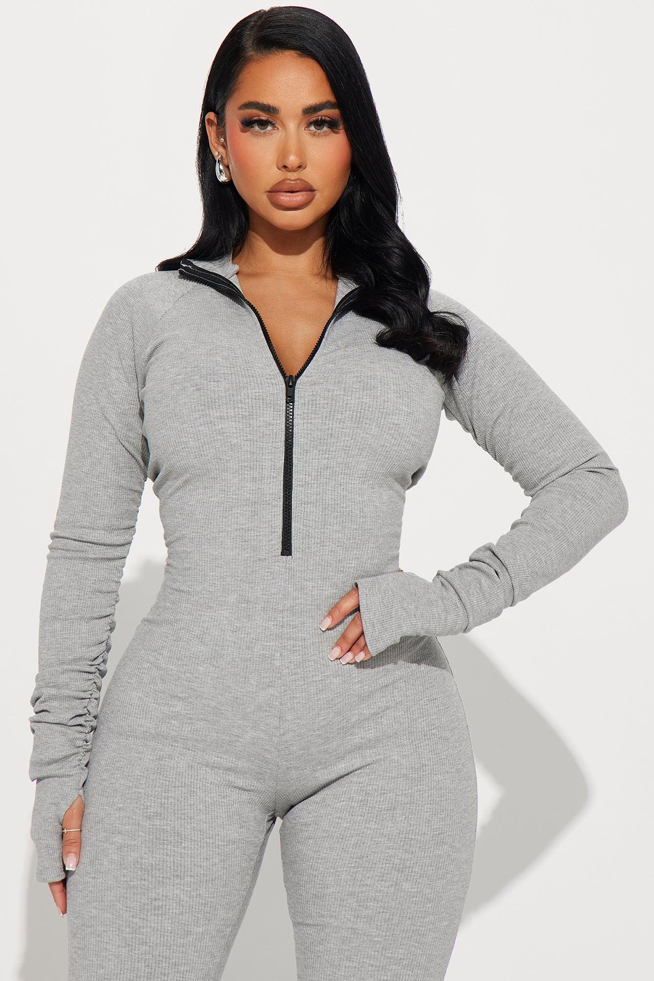 Justine Snatched Jumpsuit - Heather Grey Product Image