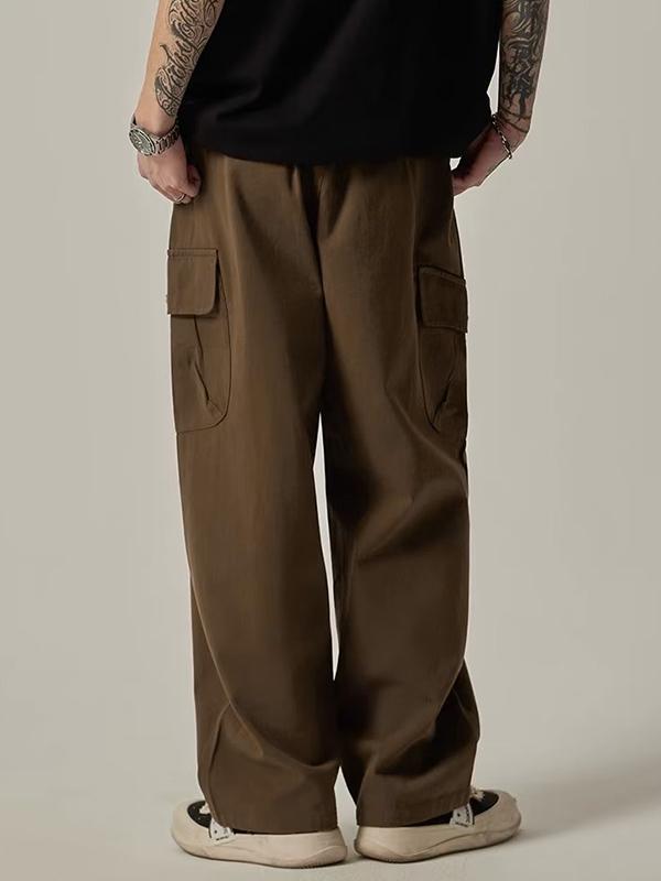 Men's Vintage Button Pocket Baggy Cargo Pants Product Image