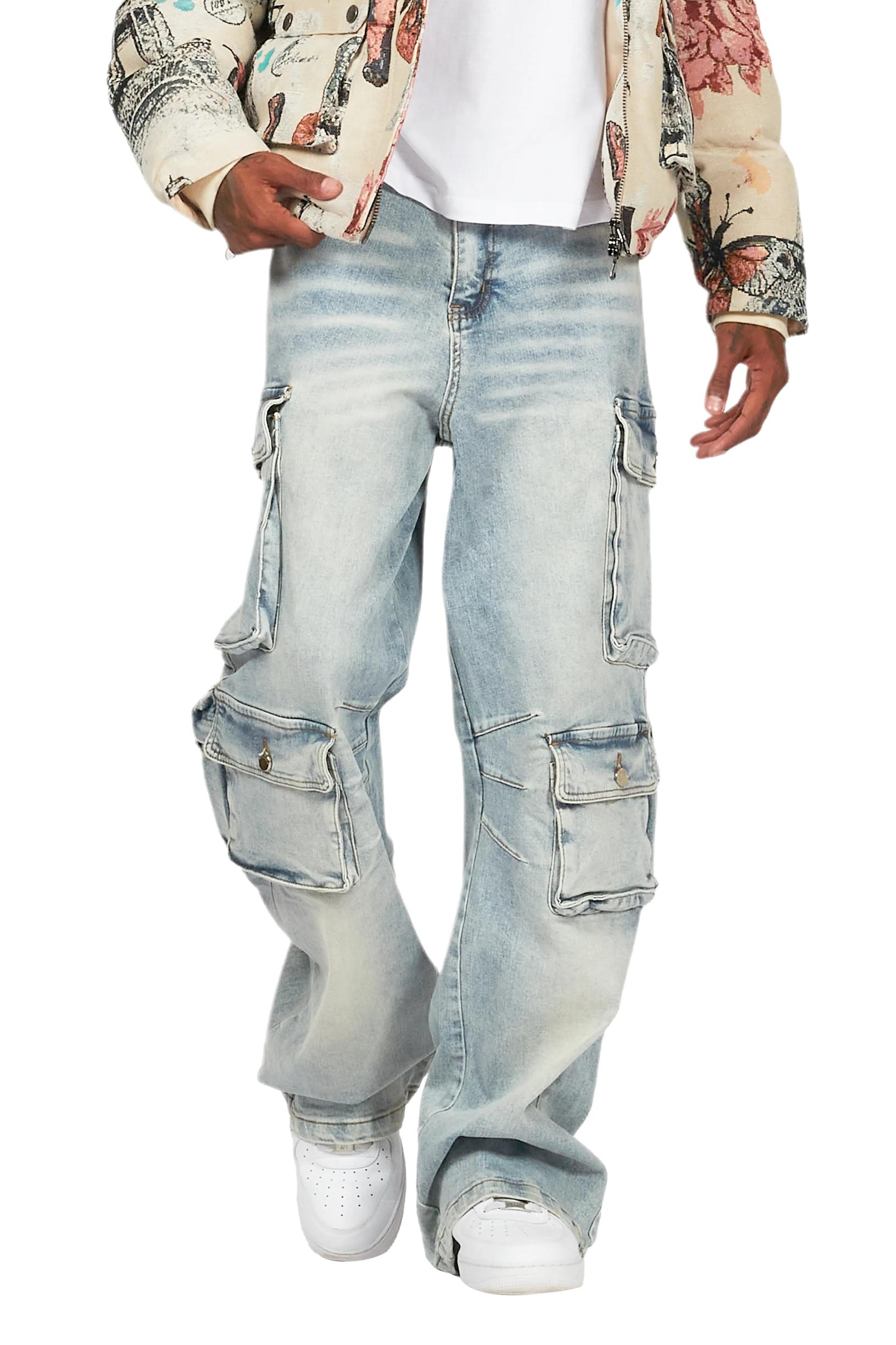 Lenz Blue Baggy Fit Jean Male Product Image