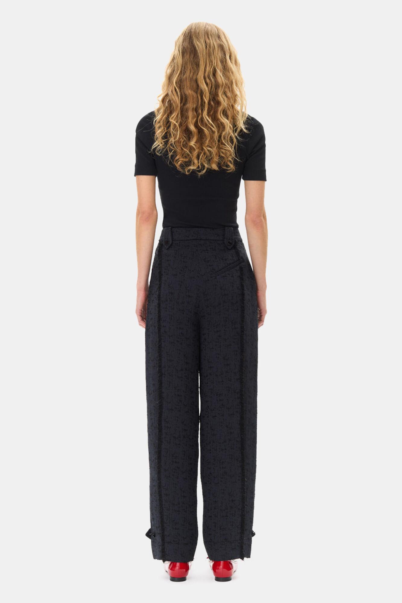 Black Tweed Suiting Pants Product Image