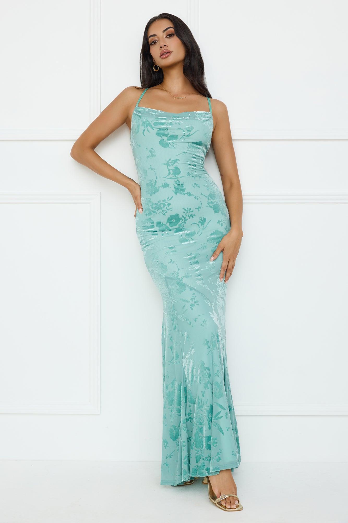 Nocturnal Luxe Maxi Dress Sage Product Image
