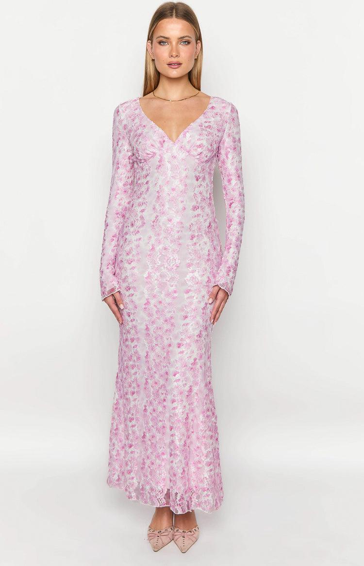 Zach Pink Long Sleeve Maxi Dress Baby Product Image