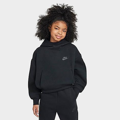 Unisex Nike Sportswear Tech Fleece Girls Oversized Hoodie | HF8188-010 Product Image