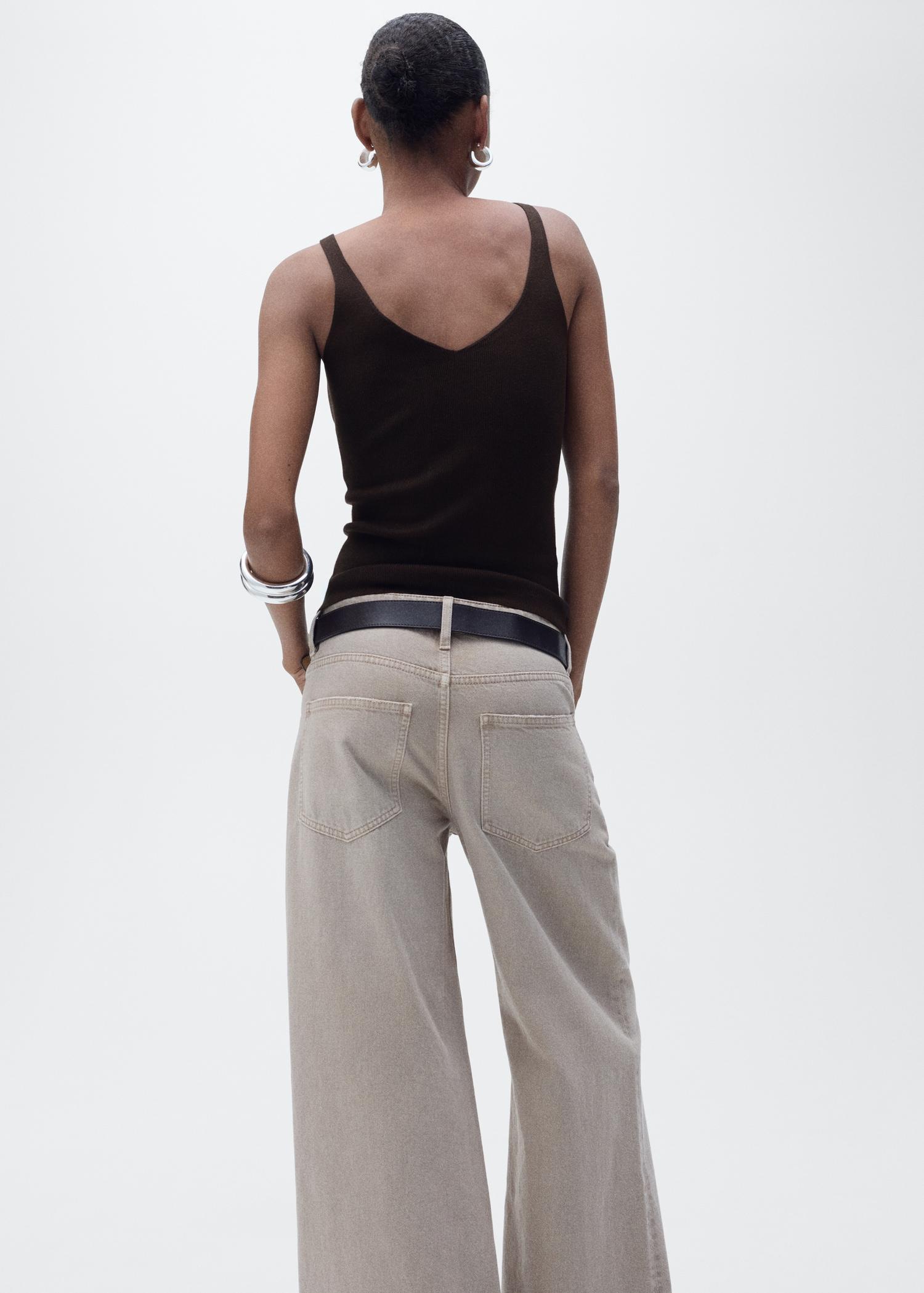 V-neck knit top - Women | MANGO USA Product Image