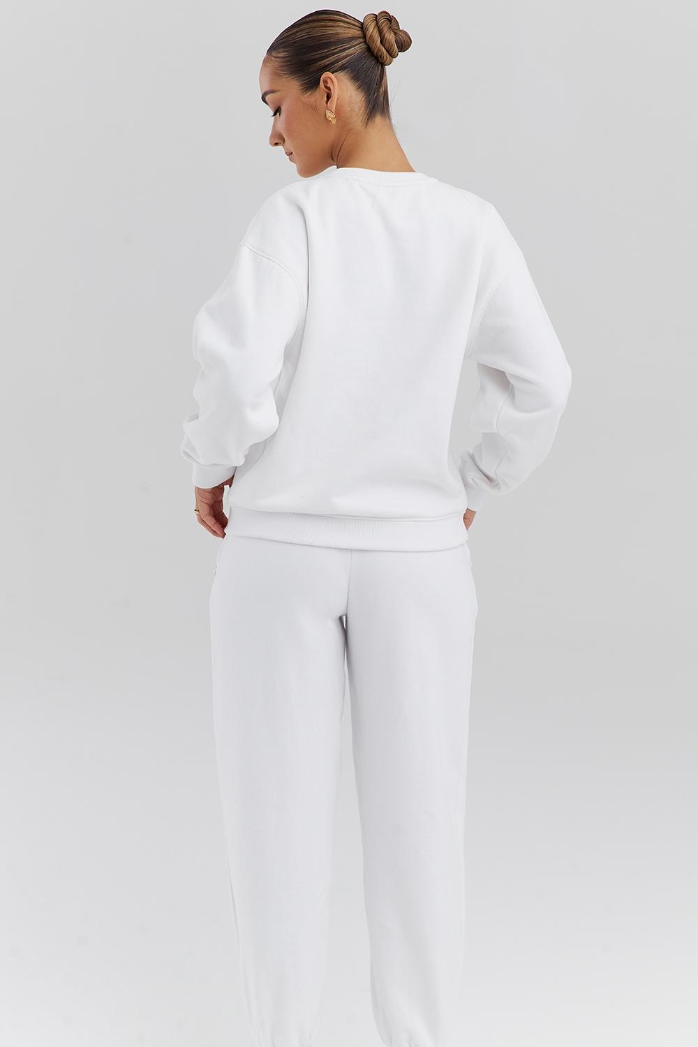 Haze  white crew neck sweatshirt Product Image