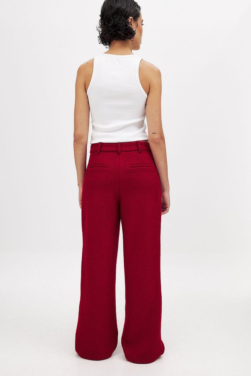 Wool Blend Mid Waist Trousers Product Image