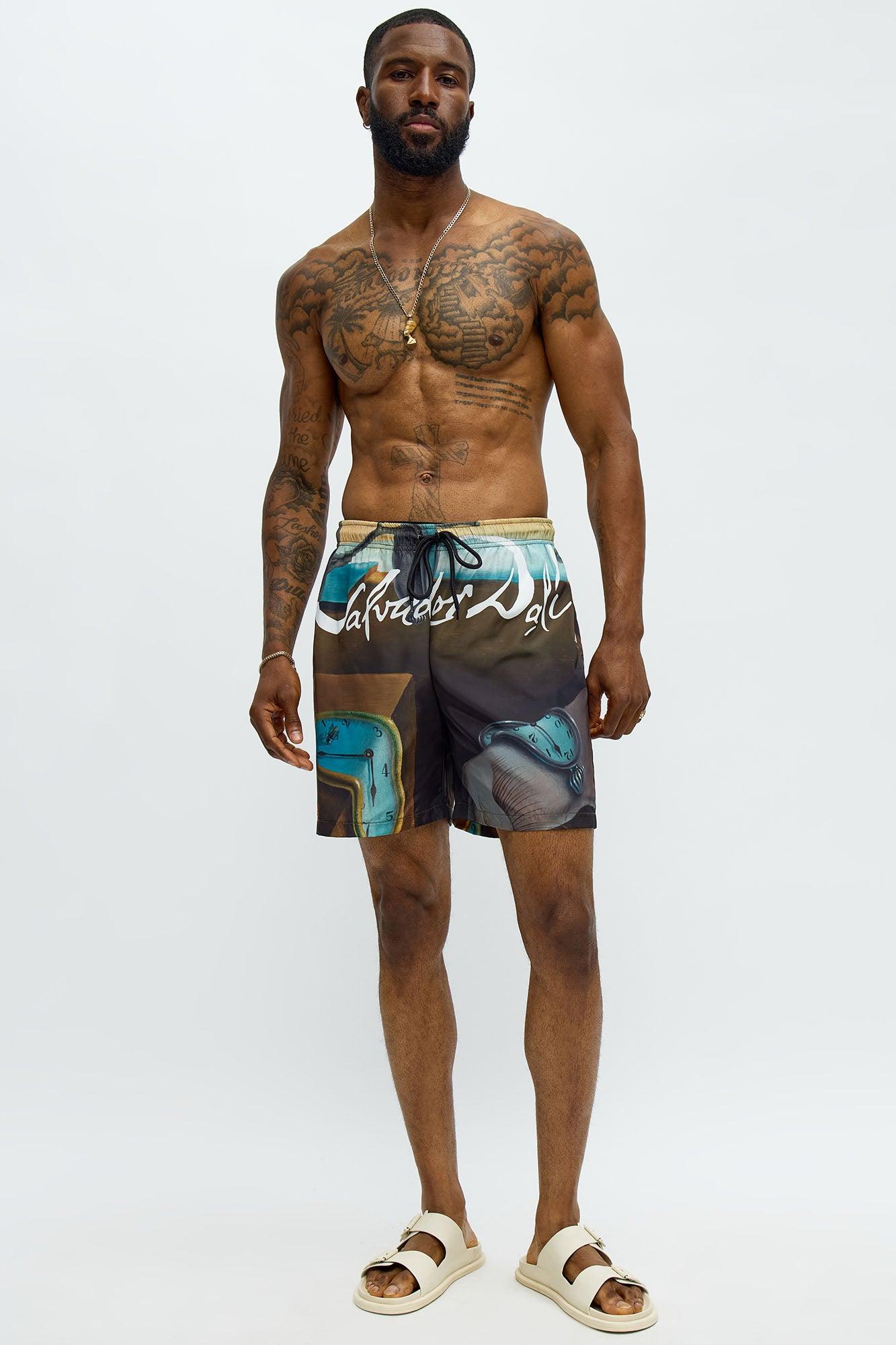 Salvador Dali Memory Printed Swim Trunk - Multi Color Product Image