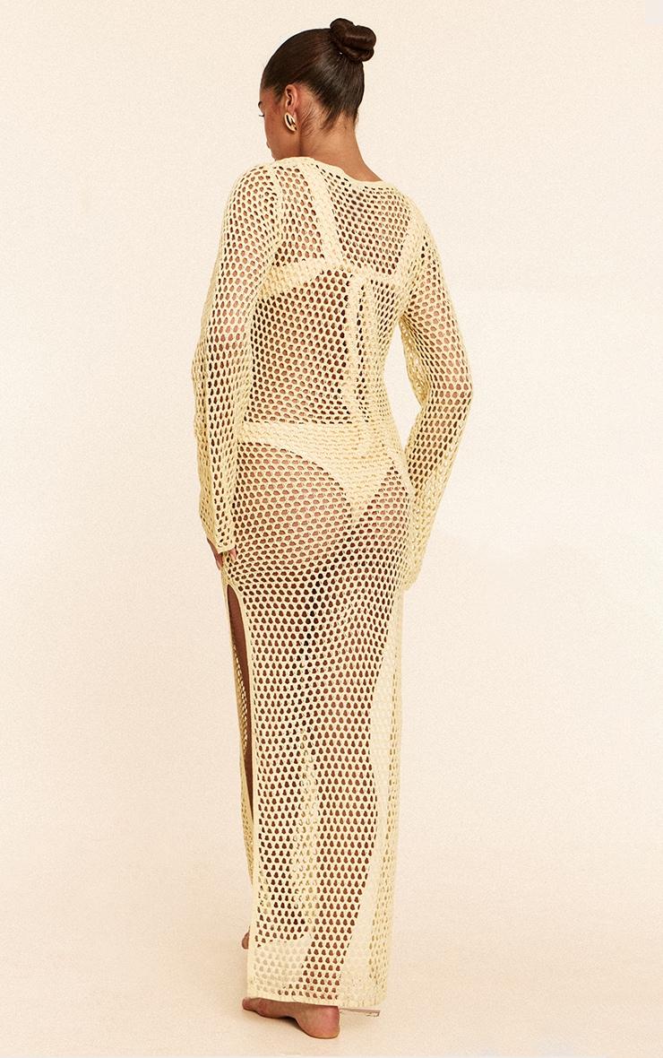 Cream Crochet O Ring Maxi Beach Dress Product Image