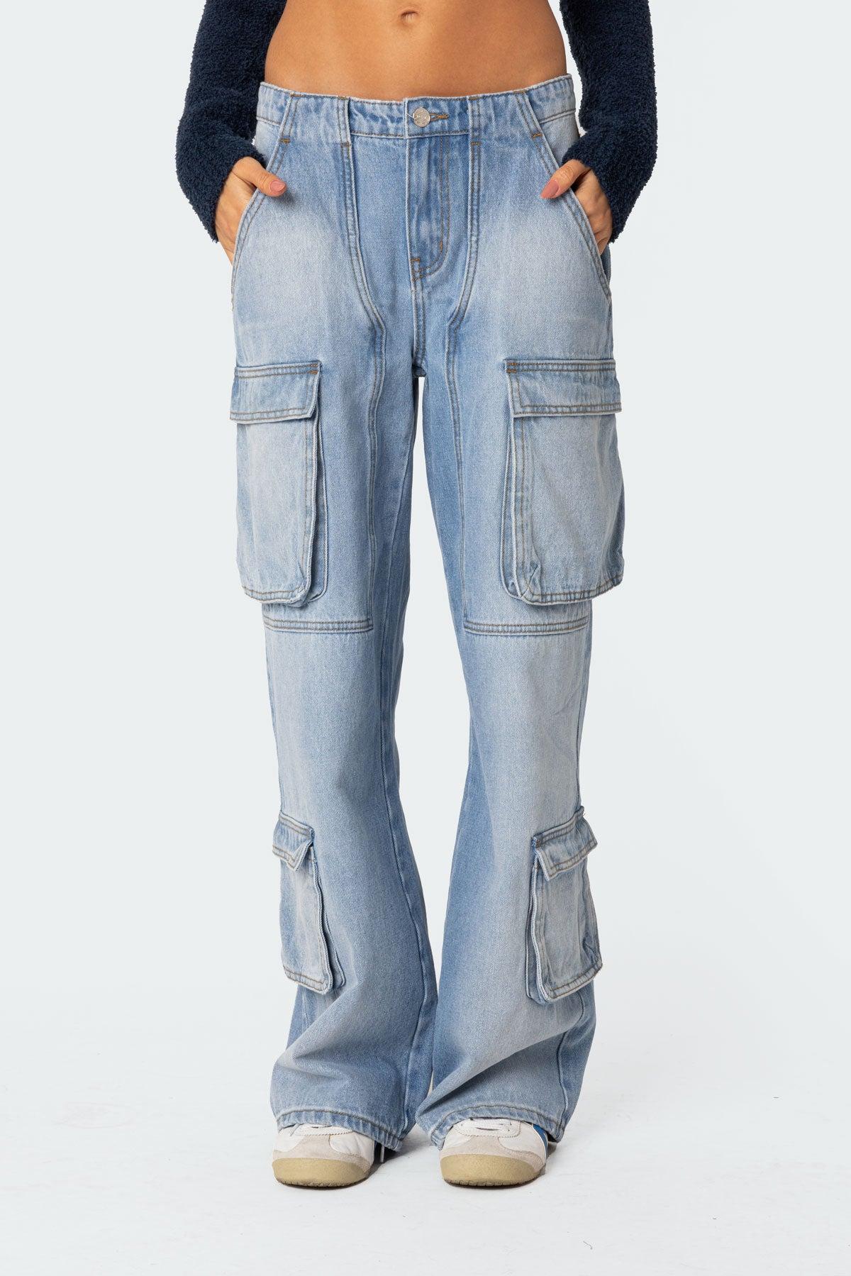 Tara Low Rise Baggy Cargo Jeans Product Image