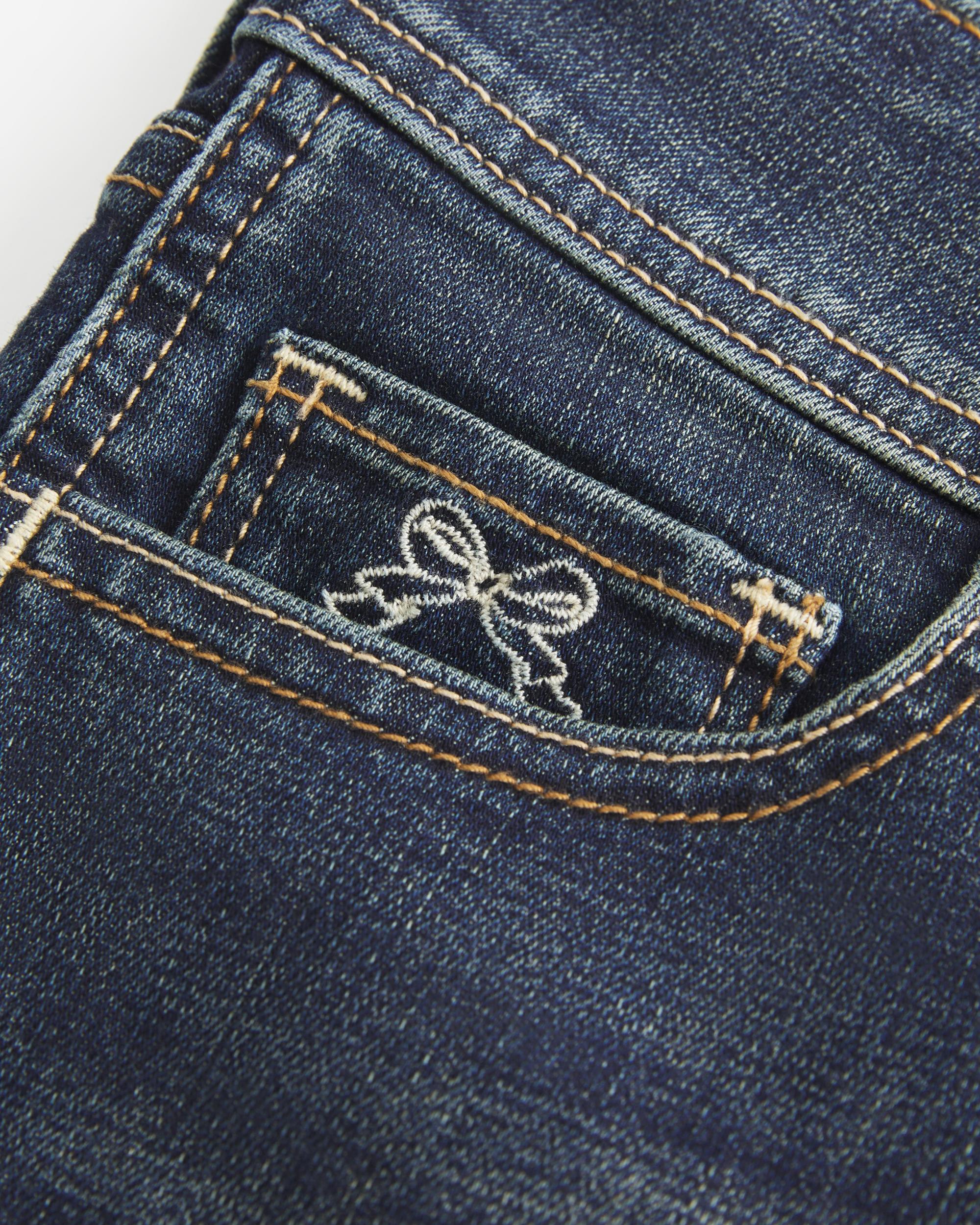 Low-Rise Medium Wash Shortie Shorts Product Image