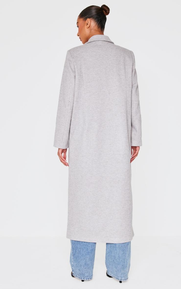 Light Grey Wool Look Oversized Drop Shoulder Maxi Coat Product Image